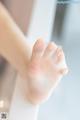 A close up of a person's foot in a bathtub.